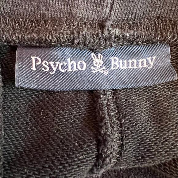 PSYCHO BUNNY French Terry Shorts Training Athletic Gym in Black Men's 2XLT - Picture 10 of 15